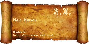 Max Manon névjegykártya